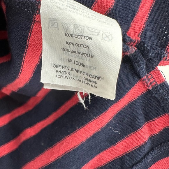 J. Crew size XXS 100% cotton long sleeve turtleneck top‎ blue pink button up - Picture 5 of 5